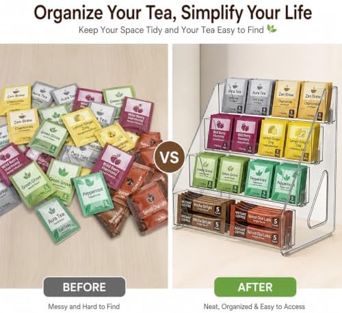 Acrylic Display Stand,4 Tier Tea Bag Organizer, Tea Holder Storage Rack