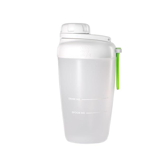 Oats Overnight Shaker Bottle – Leakproof Shaker Cup with Secure Screw Cap & Fill Line, Dishwasher Safe – Mixing Cup, Protein Shakes, Oatmeal, Breakfast On-the-Go & Travel