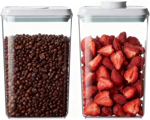 Pop Food Storage Containers Set Airtight Food Storage Containers with Pop Lids, Kitchen Pantry Organization and Storage, BPA Free, 2 x 2.8Qt