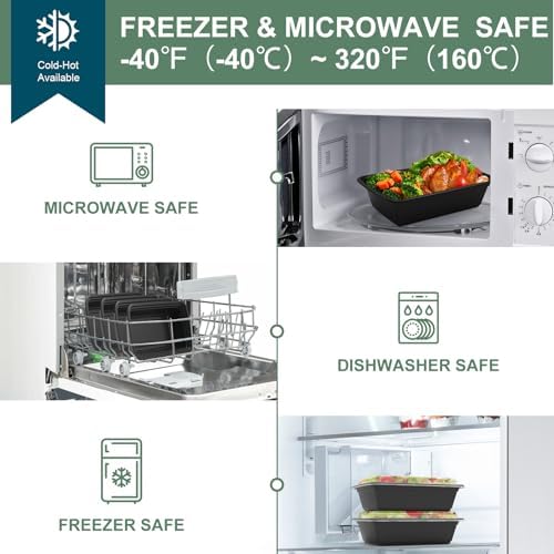 50 Pack Meal Prep Containers 38 oz, Leakproof To Go Food Containers, Disposable & Reusable Food Prep Containers for Takeout, Food Storage Containers BPA-Free, Microwave/Dishwasher/Freezer Safe