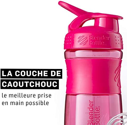BlenderBottle SportMixer Tritan Grip Shaker Bottle, Pink/Pink, 20-Ounce - Image 4