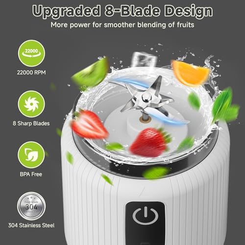 COKUNST Portable Blender, Small Smoothie Blender with LED Display, White - Image 2