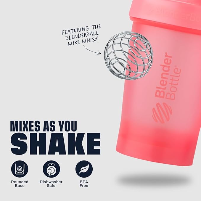 BlenderBottle Classic V2 Shaker Bottle Perfect for Protein Shakes and Pre Workout, 28-Ounce (2 Pack), Pink and Purple