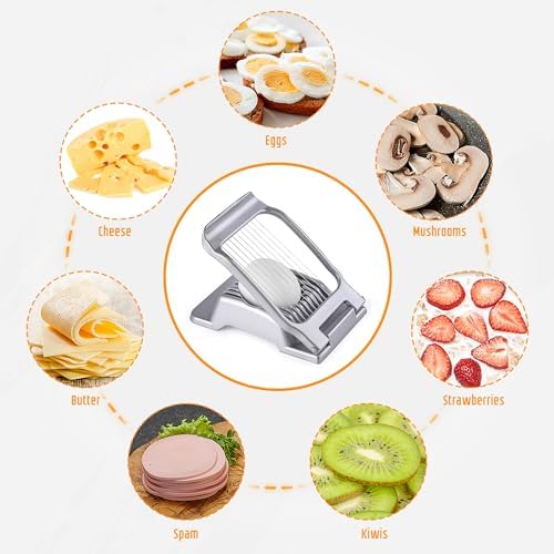 Multipurpose Heavy Duty Aluminium Egg Slicer, Stainless Steel Wire, Sliver - Image 2