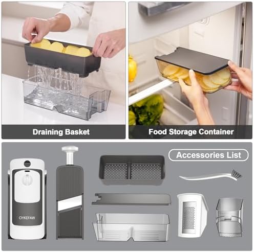 4th Gen Safe Mandoline Slicer For Kitchen, AdjustableThickness 0.1-8 MM
