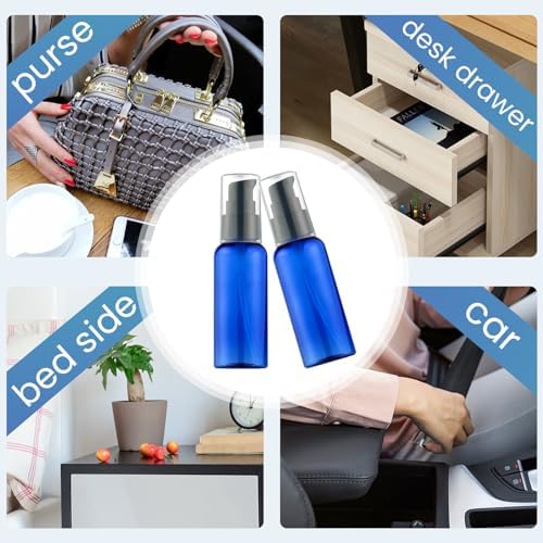 10pcs Travel Pump Bottles for Toiletries, 2oz Small Plastic Refillable Soap Dispenser with Black Pump for Lotion Shampoo Oil, Blue - Image 7