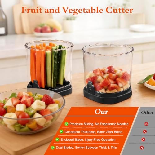 CEHNCEH 2-in-1 Fruit Slicer Cup Detachable Perfect Stainless Steel (Black) - Image 6