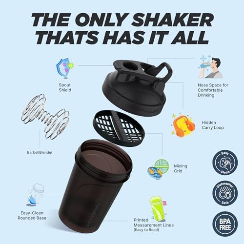 Hydra Cup 4 Pack 20oz Protein Shaker Bottles, Barbell Blender Wire Mixer - Image 5