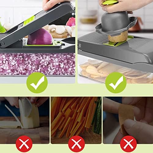 Vegetable Slicer | Kitchen Multifunctional Mandoline Vegetable Slicer,Mandolin Slicer, Vegetable Chopper And Slicer, Dicing Machine, Adjustable Vegetable Cutter with Container Pld-us - Image 2