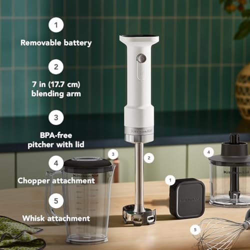 KitchenAid Go Cordless Hand Blender w/Accessories, battery included,KHBRV75