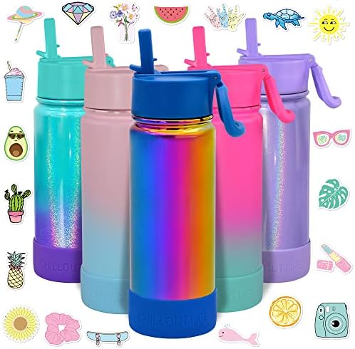 17oz Kids Insulated Stainless Steel Water Bottle w/Straw Lid
