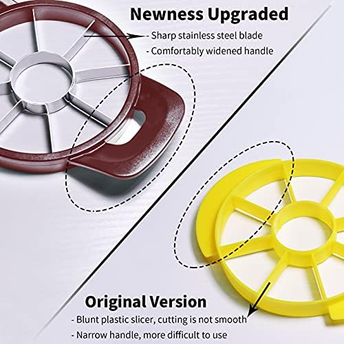Newness Pineapple Corer and Slicer Tool, Robust Pineapple Core Remover with Upgraded Cutter & Reinforced Thicker Blade, Stainless Steel Kitchen Fruit Gadget for Diced Pineapple Rings (Red)