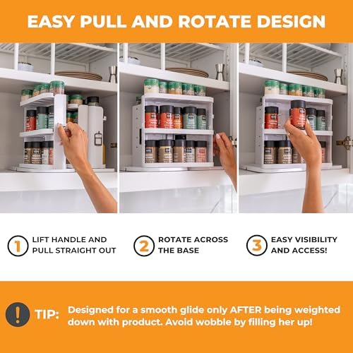 Spice Rack Organizer for Cabinet, 4 Adjustable Shelves