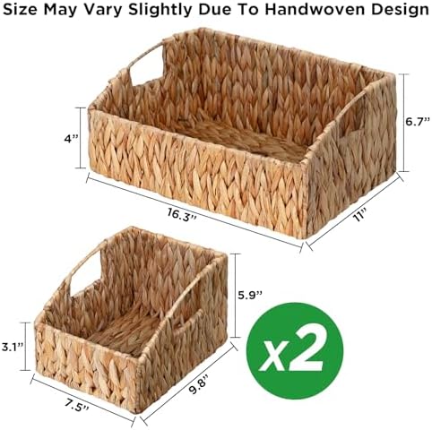 Pantry Baskets for Organizing, Wicker Basket Shelf Storage