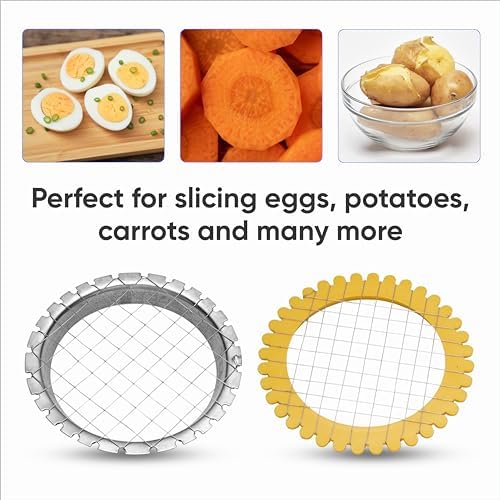 Egg Dicer for Hard Boiled Eggs - Wire Egg Salad Chopper Grid - Metal & Plastic Potato, Carrot & Egg Cutter, Set of 3 - Manual Grid for Salads, Appetizers and Sandwiches - Image 6