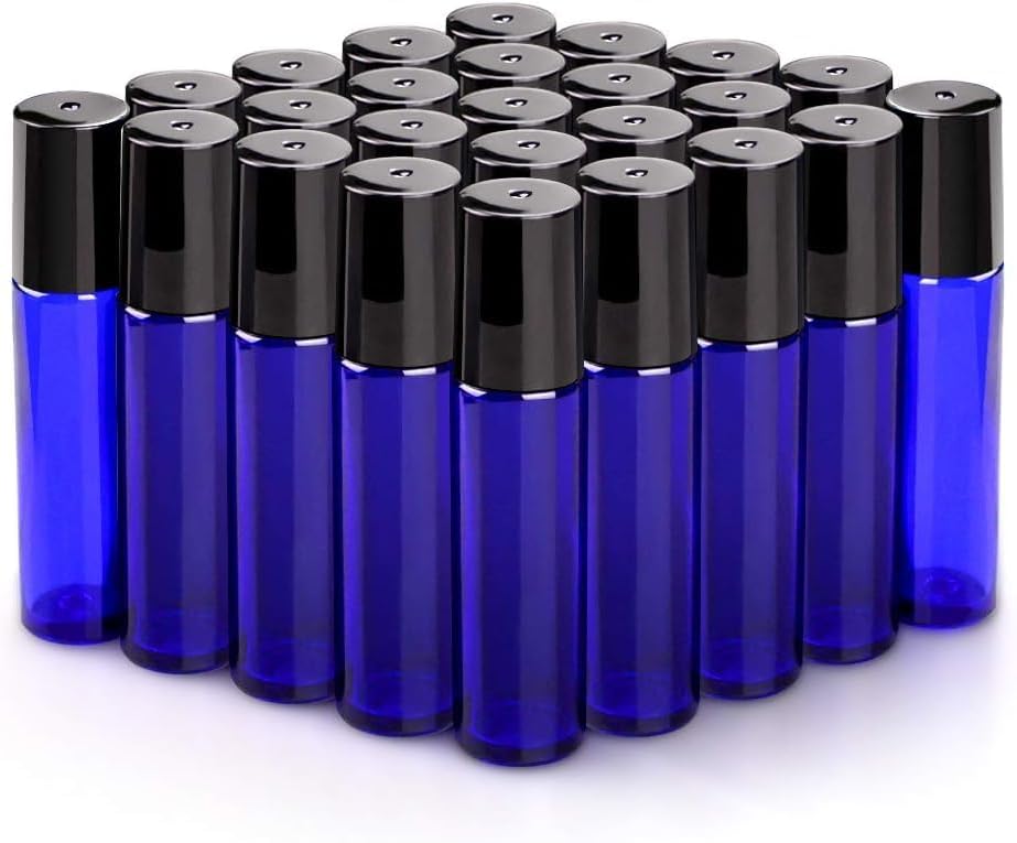 Roller Bottles for Essential Oils - 25 Pack 10ml Glass Roll on Bottles by sungwoo