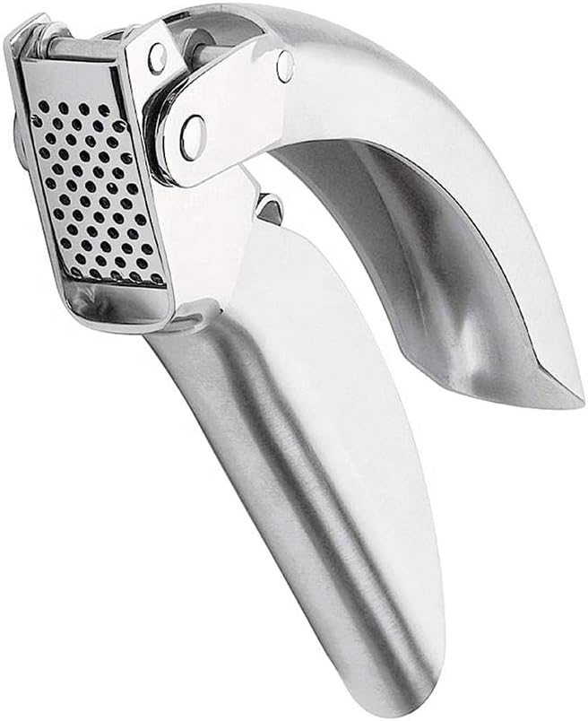 Stainless Steel Garlic Press Compatible With Kuhn Rikon Garlic Crusher - No Peeling Required Garlic Press with Ergonomic Design - Easy to Clean, Dishwasher Safe Garlic Crusher.