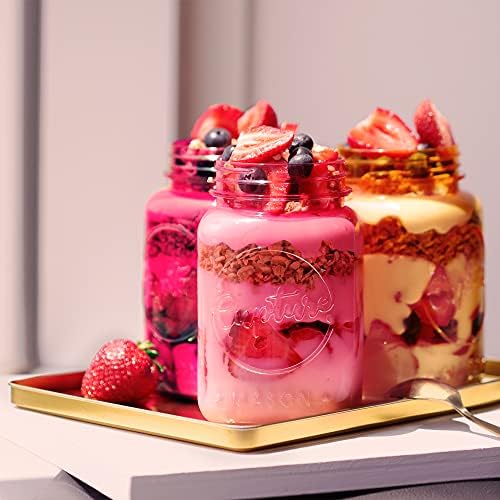 Acrylic Mason Jar Tumbler Mugs with Lids & Straws - 20 oz, 6 Pack (Cool Lagoon)