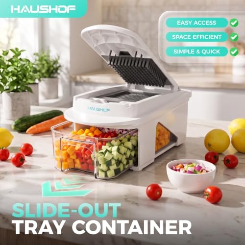 HAUSHOF All-in-1 Vegetable Chopper and Mandoline Slicer,13 Blades - Image 2
