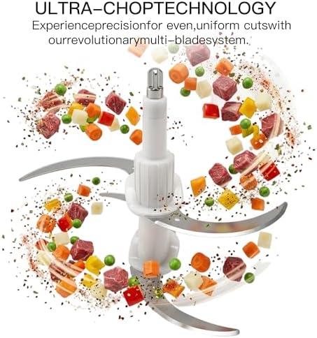 Electric Food Processor, 1000W Meat Grinder & Vegetable Chopper with 4L Thick Glass Bowl, 4 Blades and Dual-Speed Food Chopper for Meat, Vegetables, Fruits, Nuts, and Baby Food