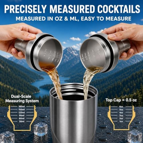 24oz Double Wall Vacuum Insulated Cocktail Shaker,Martini Shaker