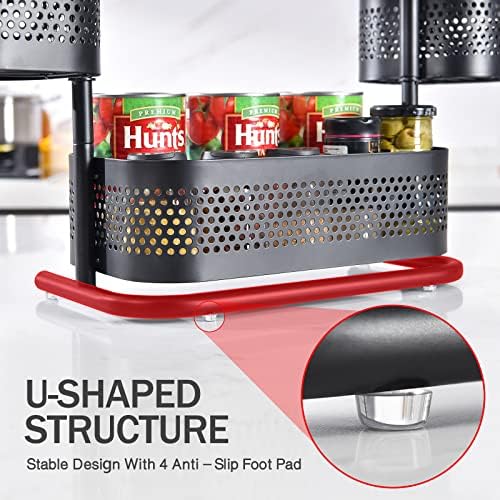 Metal Bathroom Counter Organizer，Rotating Countertop Storage Shelf