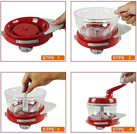 KIRKWOOD KITCHEN Multi-function Manual Food Processor Kitchen Meat Grinder Vegetable Chopper, Slicer Spinner Dicer for Fruits, Herbs, Lettuce, Salad Foods