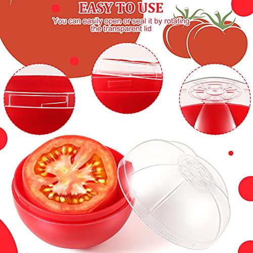 Vegetable and Fruit Storage Containers for Fridge, 4 Pcs BPA Free Reusable Food Saver - Tomato, Avocado, Onion, Lemon Keeper Holder - Refrigerator Vegetable Crisper for Keeping Food Fresh Longer