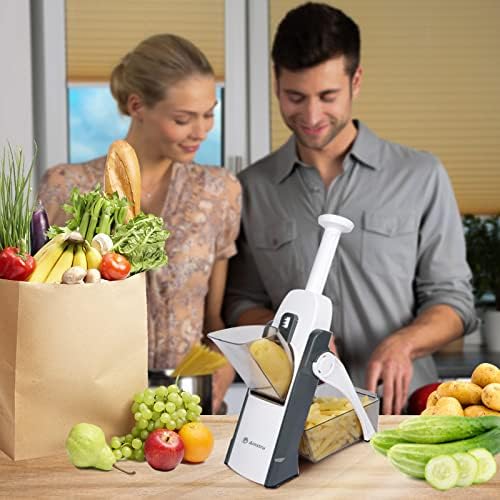 Vegetable Chopper Mandoline Slicer Adjustable Vegetable Cutter Safe Multi-purpose Food Vegetable Slicer for Kitchen (Gray) - Image 2