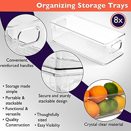 Plastic Pantry Organization and Food Storage Bin, 8 Pack