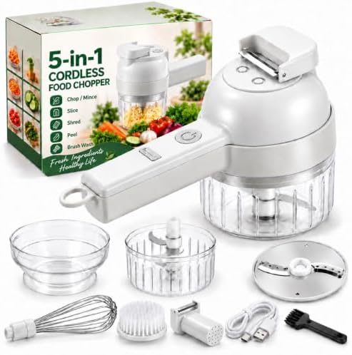 5-in-1 Handheld Electric Vegetable Chopper, Wireless Vegetable Cutter by Unknown