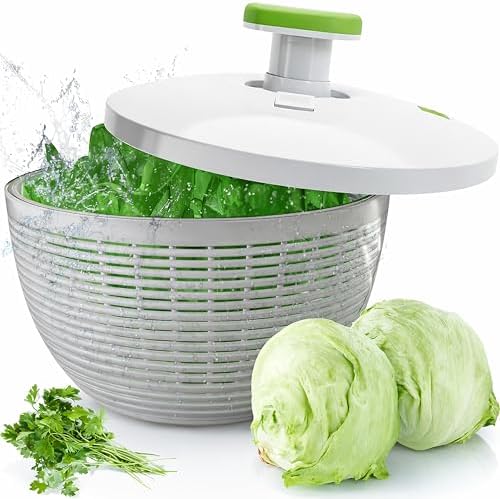 Large 6.2-Quart Collapsible Salad Spinner and Leafy Green Washer