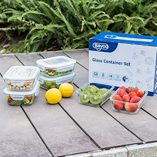 6 Pack Glass Meal Prep Containers, Glass Food Storage Containers with Lids