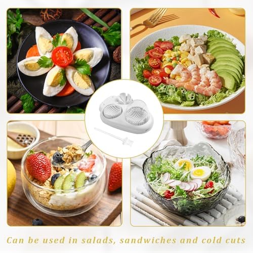 2 Pcs 3 In 1 Egg Slicer,Egg Slicer For Hard Boiled Eggs,Stainless Steel Strawberry Slicer,Egg Cutter,Egg Opener For Hard Boiled Eggs,3 Slice Modes For Strawberry, Mushroom, Grape, Cherry Tomato - Image 5