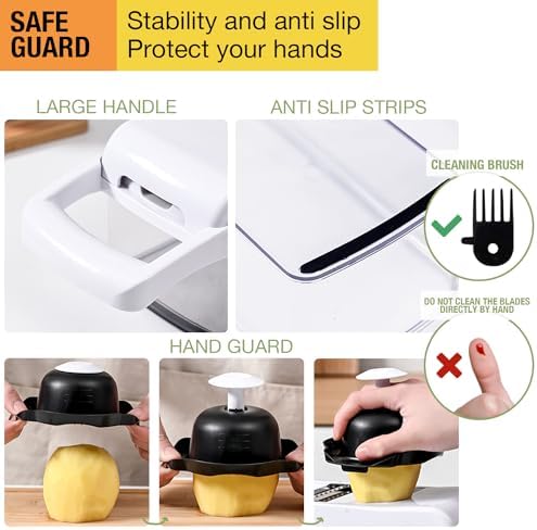 22 in 1 Vegetable Chopper Food Chopper, Multifunctional Onion Dicer Veggie Chopper with Container, Manual Vegetable Cutter Slicer Grater for Kitchen, Fruit Tomato Cheese Shredder Kitchen Gadget