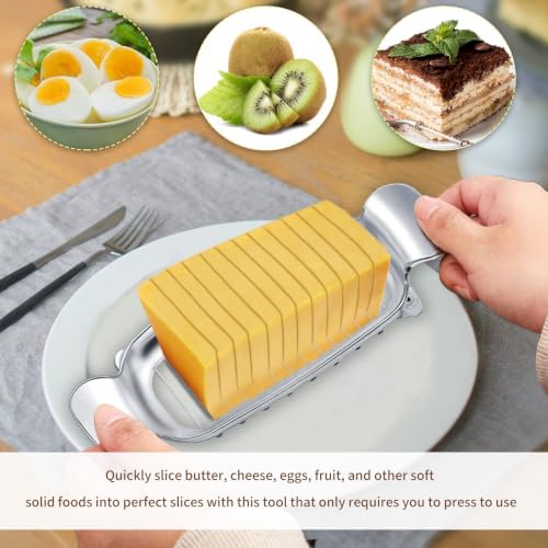lasuroa 2pcs Stainless Steel Butter & Cheese Slicer Cutter (Silver) - Image 5