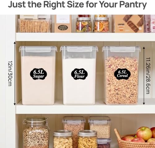Extra Large Airtight Food Storage Containers, 6.5L, 4 Pcs