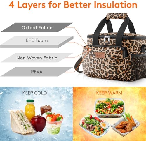 Insulated Lunch Box for Men, Lunch Bag Cooler Women, 12-Can 9L