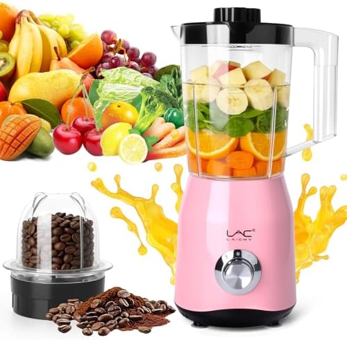 Blender for Smoothies,300W Personal Blender and Grinder Combo for Kitchen with a 54oz Portable Smoothie Cups,Shakes,Juices,Frozen Drinks and a 12oz Coffee Cup with Seal Cover (Pink) by Unknown