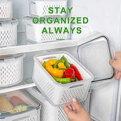 5 PCS Large Fruit storage Containers for Fridge,Food Storage Containers