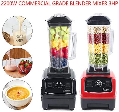 2L 2200W Professional Countertop Blender Heavy Duty Household Grade Blender Mixer with Food Grade ABS Stirring Rod for Milkshakes and Ice Cream (black)