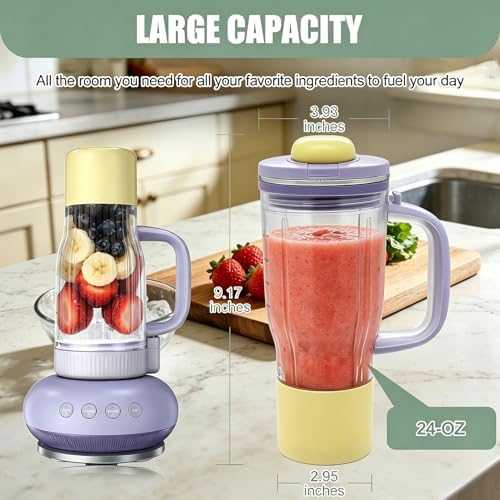 26 oz Travel Tumbler Replacement Compatible with Ninja BlendBoss Personal Blenders, Replacement 26oz Smoothie Vessel Cup with Lid & Straw for Blendboss DB351PR DB351CY DB351ST,Leakproof,Lavender - Image 4