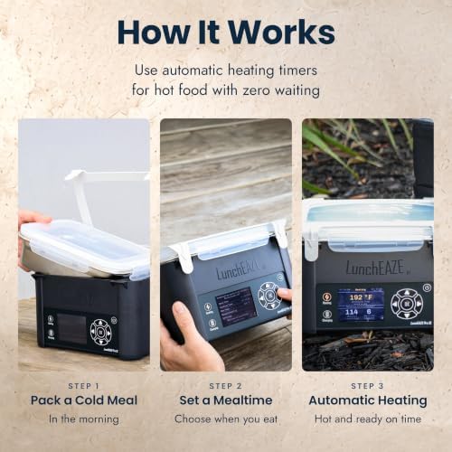 XL Cordless Heated Electric Lunch Box, Self-Heating, 6-Cup