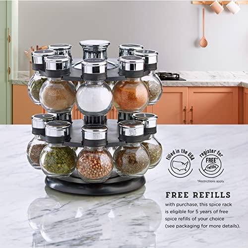 Ellington 16-Jar Revolving Spice Rack Prefilled