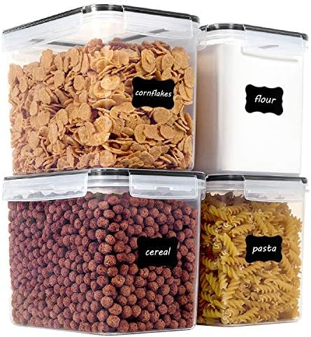 3.6L Food Storage Containers, 4 PCS, Black