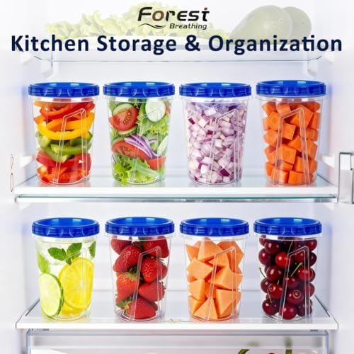 15 Pack 34oz Soup Freezer Storage Containers with Twist Lids for Meal Prep