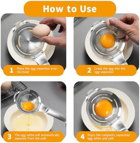 Stainless Steel Egg Yolk White Separator Tool for Raw Eggs - Image 3