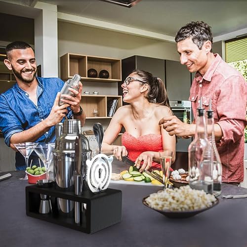 Cocktail Shaker Set: Bartender Kit for Home Bar Mixology Cocktail Bar Set Plus E-Book with 30 Recipes (Silver)