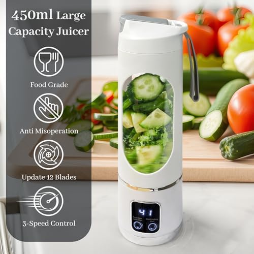 HomeBeyond 15oz Portable Personal Size Blender, Cordless Mini Blender for Shakes & Smoothies, USB-C Rechargeable, BPA Free Travel Juicer, Powerful Blending Suit in Office/Home/Gym - Image 2