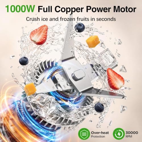 KOIOS Smoothie Blender, 1000W Blenders Smoothies and Shakes, Frozen Drinks - Image 2
